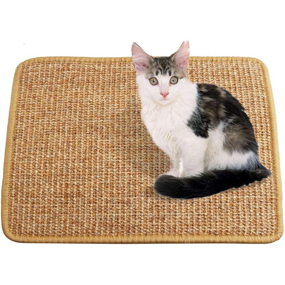 Natural Sisal Pet Cat Scratching Mat Antislip Play Claw Scratcher Pad